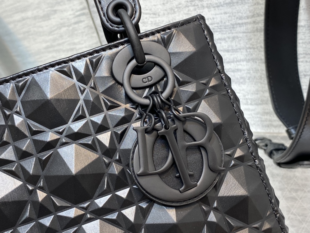 Small Lady Dior My ABCDior Bag Black Cannage Calfskin with Diamond Motif